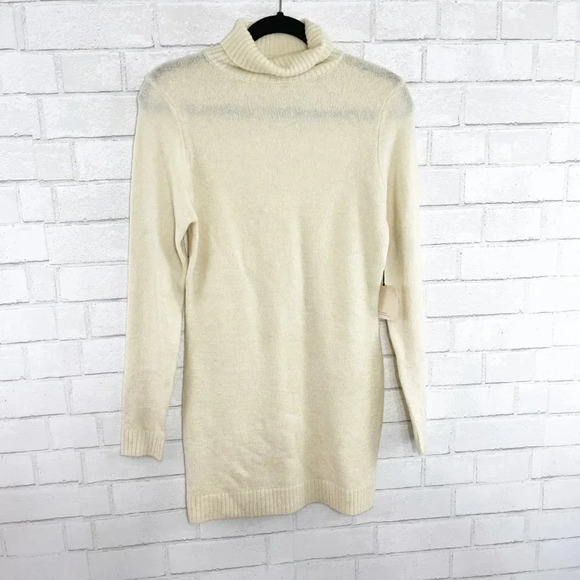 Superdown - Revolve Cream Long Sleeve Turtleneck Dress NWT Women's Size Small - Picture 1 of 8
